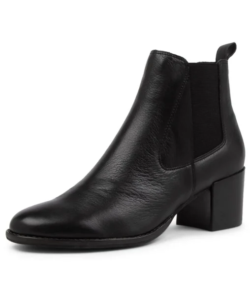 New Mochi Black Leather Ankle Boots Bh Women Ankle Boots