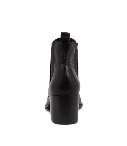 New Mochi Black Leather Ankle Boots Bh Women Ankle Boots