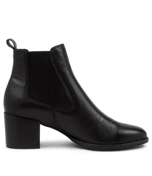 New Mochi Black Leather Ankle Boots Bh Women Ankle Boots