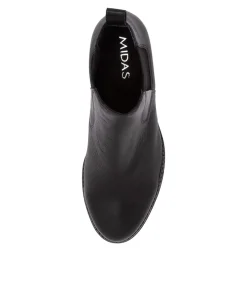 New Mochi Black Leather Ankle Boots Bh Women Ankle Boots