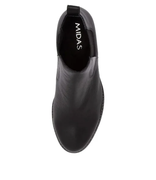 New Mochi Black Leather Ankle Boots Bh Women Ankle Boots