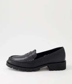 Discount Morla Black Leather Loafers Women Loafers
