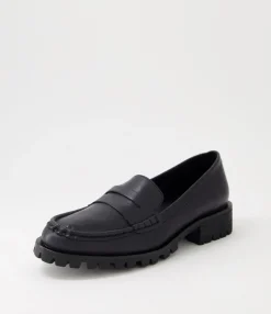 Discount Morla Black Leather Loafers Women Loafers