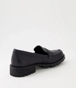 Discount Morla Black Leather Loafers Women Loafers