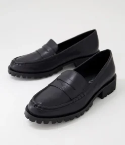 Discount Morla Black Leather Loafers Women Loafers