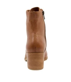 Online Mumble Cognac Leather Women Ankle Boots