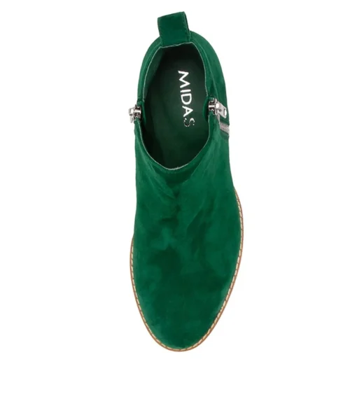Store Myshka Dark Emerald Suede Ankle Boots Women Ankle Boots