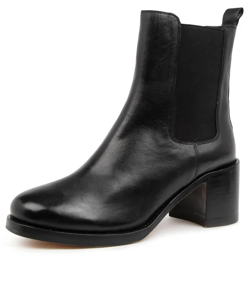 Fashion Neeny Black Leather Women Ankle Boots