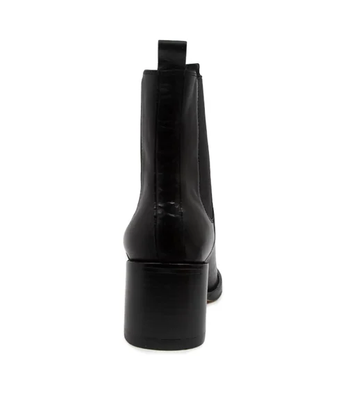 Fashion Neeny Black Leather Women Ankle Boots