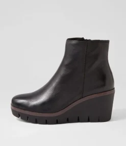 Cheap Neesha Black Leather Ankle Boots Women Ankle Boots