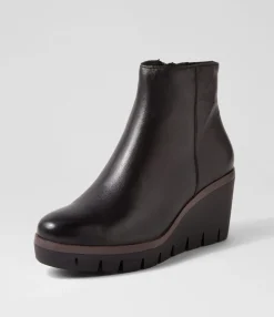 Cheap Neesha Black Leather Ankle Boots Women Ankle Boots