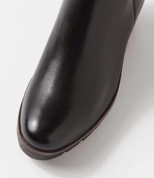 Cheap Neesha Black Leather Ankle Boots Women Ankle Boots