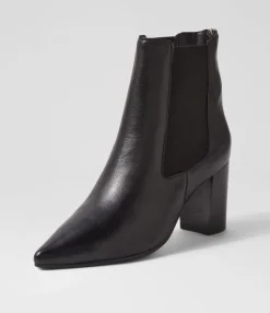 Store Nemo Black Leather Chelsea Boots Women Ankle Boots