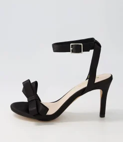Best Sale Nepitta Black Satin Sandals Women Heels