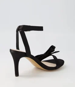 Best Sale Nepitta Black Satin Sandals Women Heels