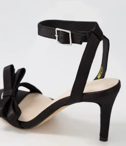 Best Sale Nepitta Black Satin Sandals Women Heels