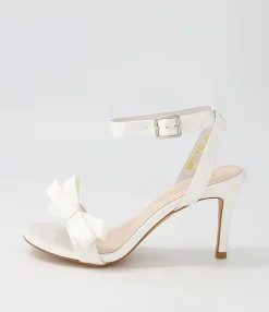 Best Nepitta White Satin Sandals Women Heels