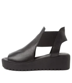 Clearance Odin Black Leather Women Sandals