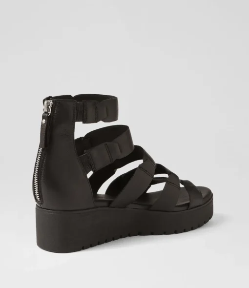 Hot Oloy Black Leather Sandals Women Sandals