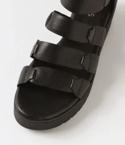 Hot Oloy Black Leather Sandals Women Sandals