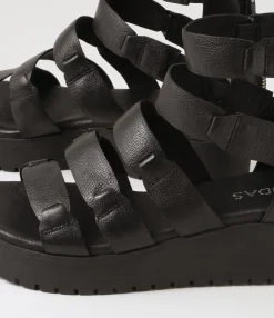 Hot Oloy Black Leather Sandals Women Sandals