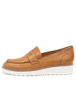 Store Ontre Dk Tan Leather Women Flats