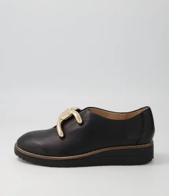 Store Opar Black Leather Flat Shoes Women Flats