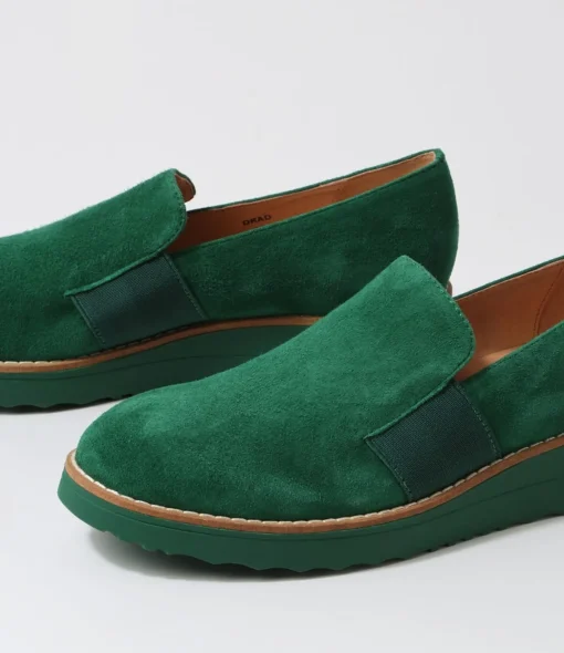 Clearance Orad Dark Emerald Suede Loafers Women Loafers