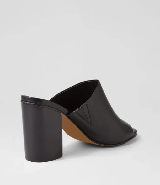 Cheap Orpa Black Leather Slides Women Slides