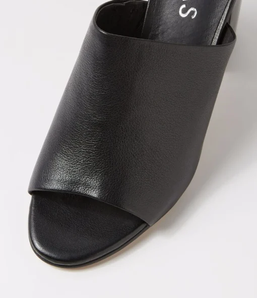 Cheap Orpa Black Leather Slides Women Slides