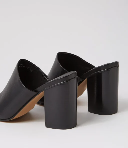 Cheap Orpa Black Leather Slides Women Slides