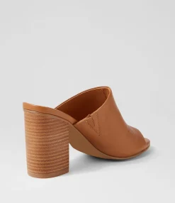 Flash Sale Orpa Dark Tan Natural Heel Leather Slides Women Slides