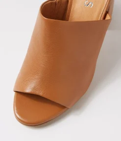 Flash Sale Orpa Dark Tan Natural Heel Leather Slides Women Slides