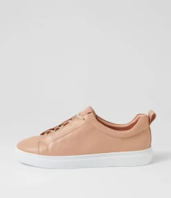 Shop Osho Dark Nude Leather Sneakers Women Sneakers