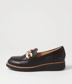 Hot Osie Black Leather Loafers Women Loafers
