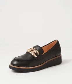 Hot Osie Black Leather Loafers Women Loafers