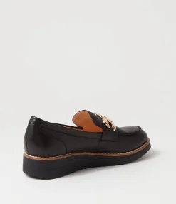 Hot Osie Black Leather Loafers Women Loafers