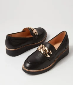 Hot Osie Black Leather Loafers Women Loafers