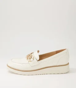 Outlet Osie Ivory Patent Leather Loafers Women Loafers