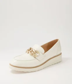 Outlet Osie Ivory Patent Leather Loafers Women Loafers
