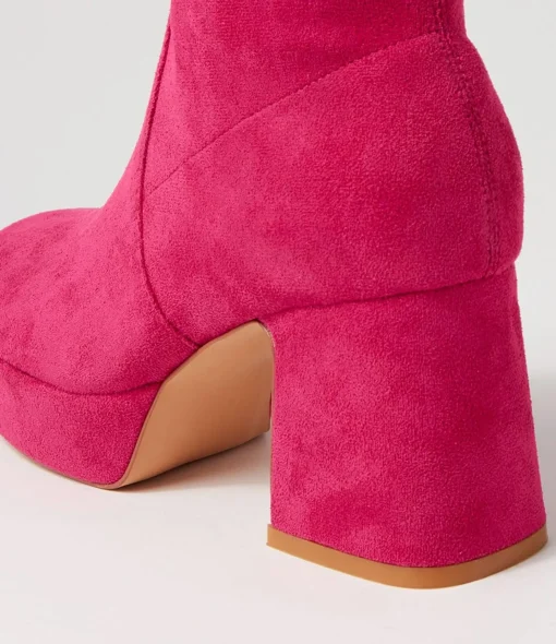 Best Sale Otis Fuchsia Stretch Microsuede Ankle Boots Women Ankle Boots