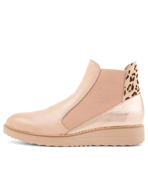 Best Sale Ozeke Cafe Leopard Multi Ankle Boots Women Ankle Boots
