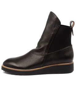 Hot Ozit Black Leather Women Ankle Boots