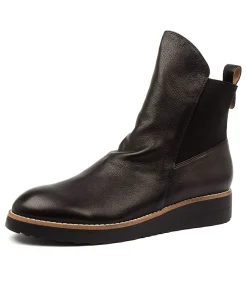 Hot Ozit Black Leather Women Ankle Boots