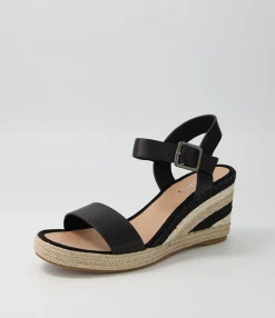 Sale Pako Black Multi Leather Espadrilles Women Wedges