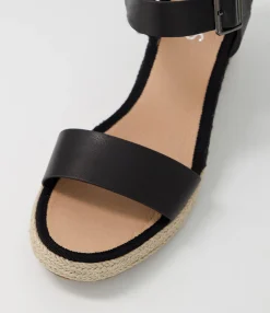 Sale Pako Black Multi Leather Espadrilles Women Wedges