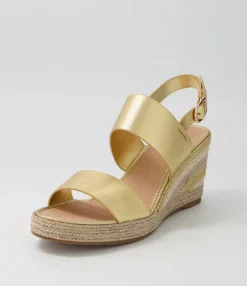 Sale Pamma Old Gold Gold Multi Leather Espadrilles Women Wedges