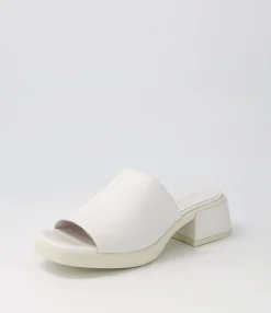 Flash Sale Perner White Leather Slides Women Heels