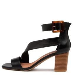 Best Perra Black Leather Women Heels