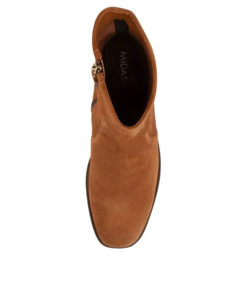 Online Pettie Cognac Suede Women Ankle Boots